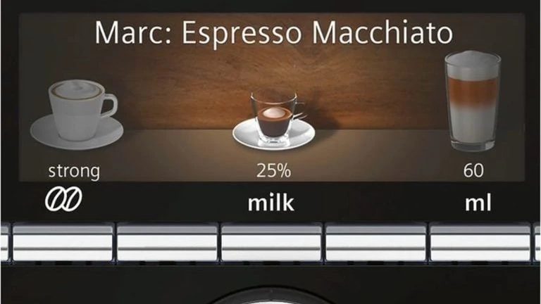 scherm knoppen espressomachine