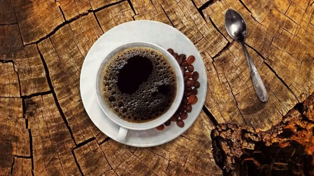 Kopje koffie, bovenaanzicht